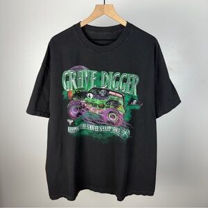 Y2K Grave Digger Monster Truck Jam Keeping The Shovel Sharp T Shirt Size 2XL